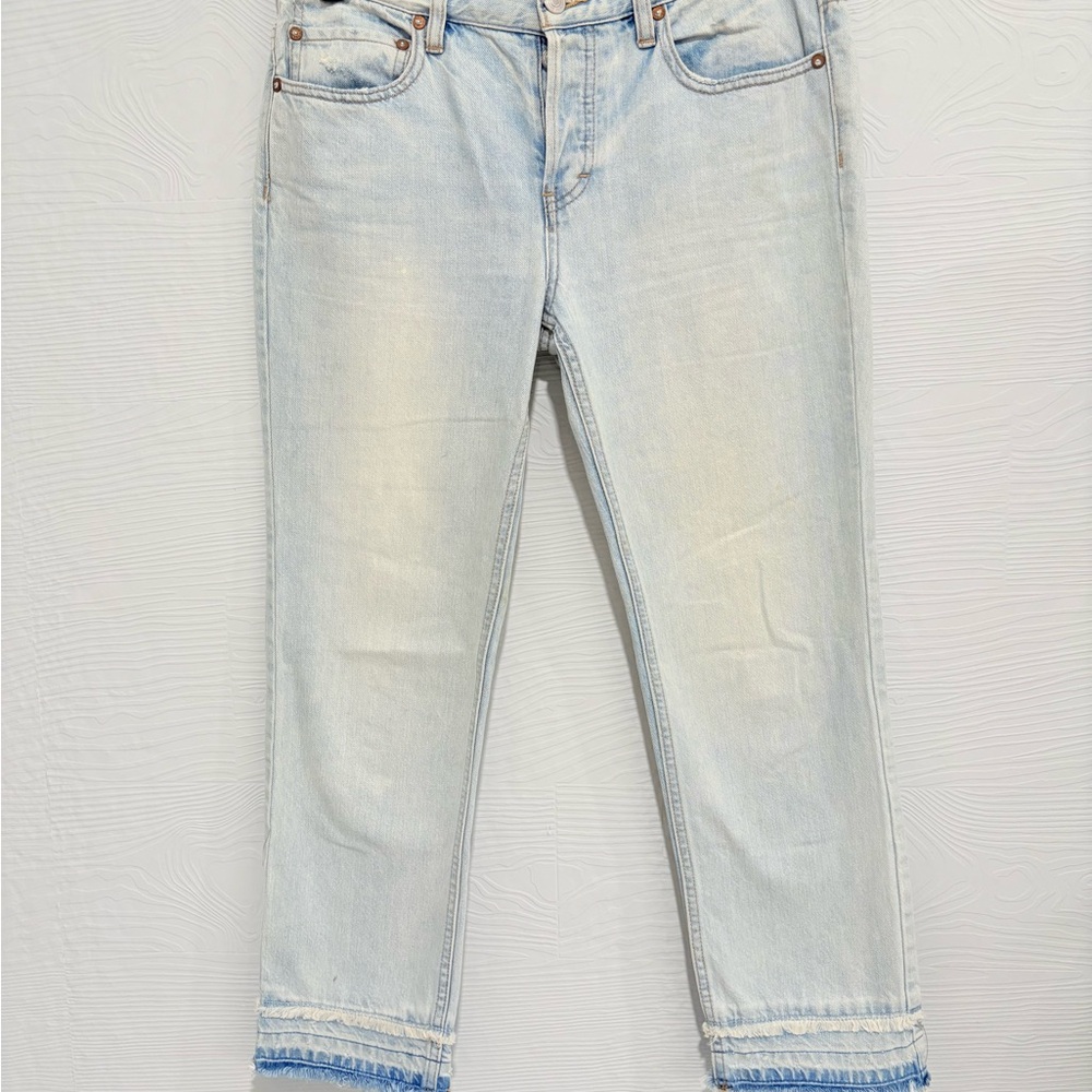 We The Free Light Blue Frayed Hem Jeans